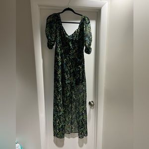 Francesca’s green floral maxi dress